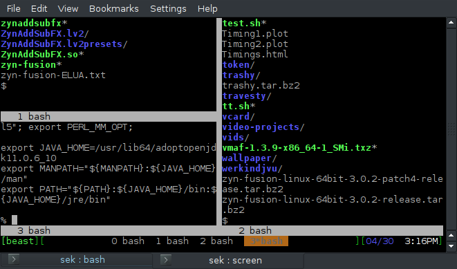 GNU Screen terminal GNU Screen terminal