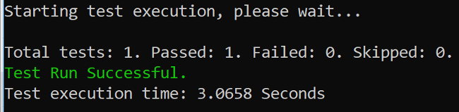 Unit test successful Unit test successful