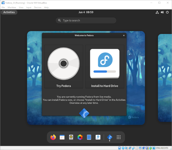 VirtualBox Fedora installer VirtualBox Fedora installer