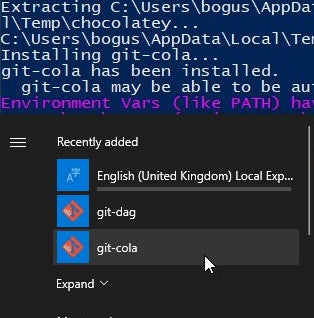 Application installed with Chocolatey in the Windows menu Application installed with Chocolatey in the Windows menu