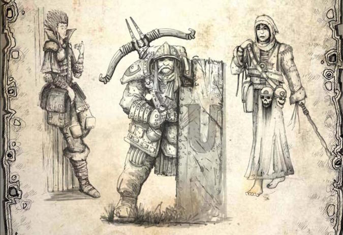 WRM character illustrations WRM character illustrations of a warrior, mage, and rogue