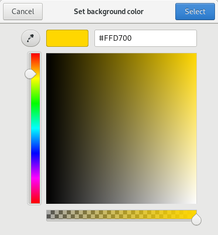 Gold's hex value in Zenity Gold's hex value in Zenity